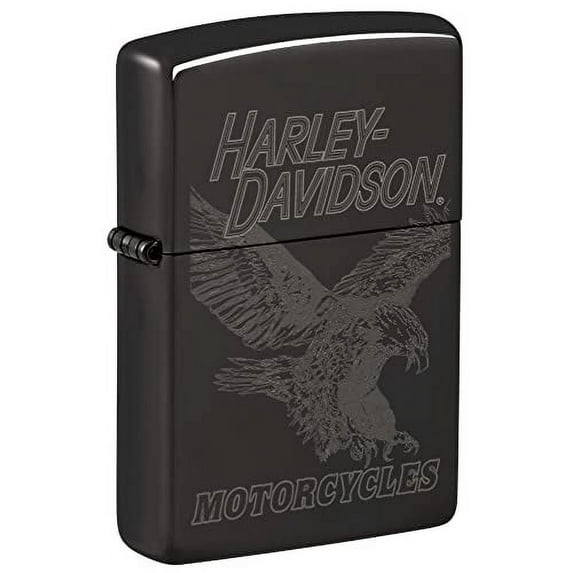 Zippo Harley-Davidson Fancy Fill High Polish Black Lighter - Elegant & Detailed