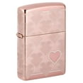 thumbnail image 1 of Zippo Heart Design High Polish Rose Gold Pocket Lighter, 1 of 7