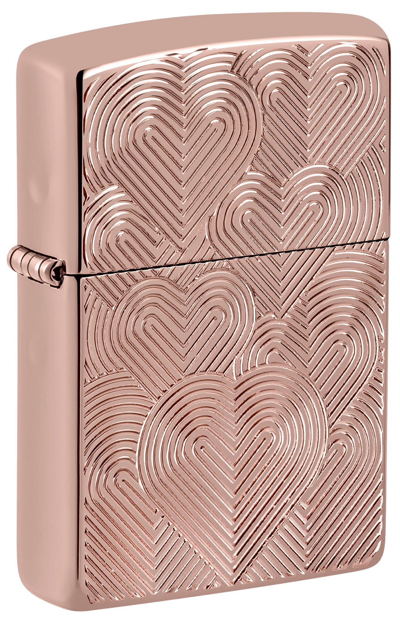 Zippo Hearts Armor High Polish Rose Gold Pocket Lighter