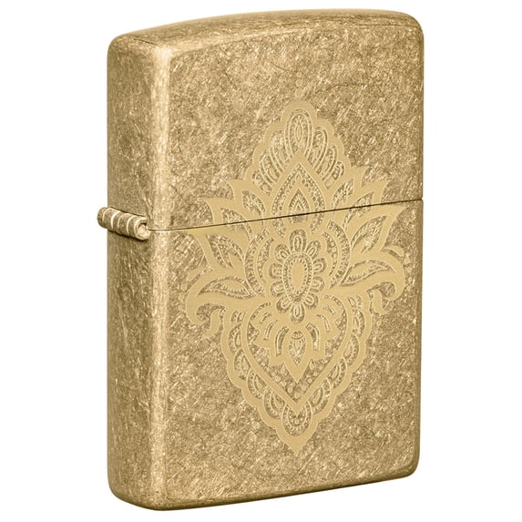 Zippo Henna Tattoo Design Tumbled Brass Pocket Lighter