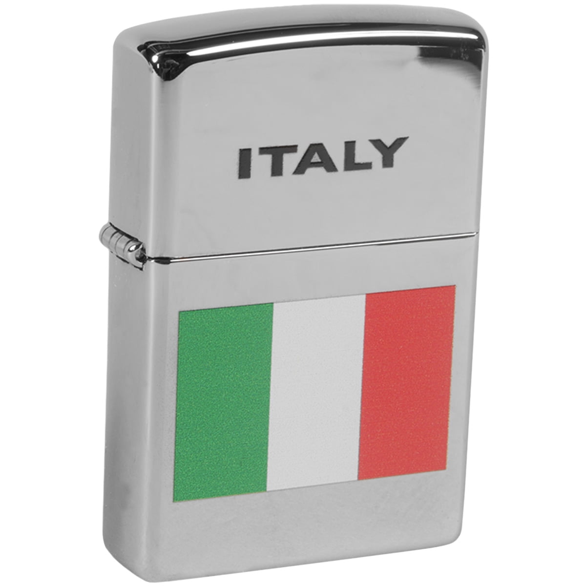 Zippo Italian Flag High Polished Chrome Windproof Pocket Lighter