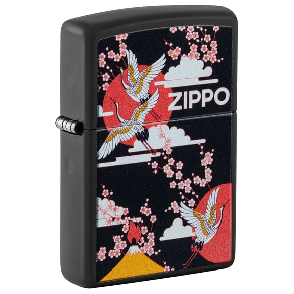 Zippo Japanese Kimono Design Black Matte Pocket Lighter