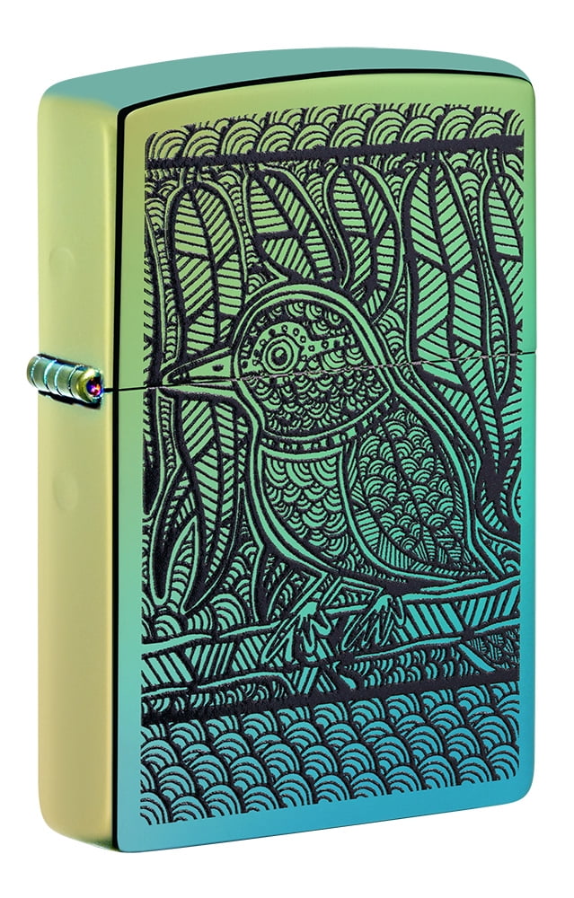 Zippo John Smith Gumbula Bird Design High Polish Teal Pocket