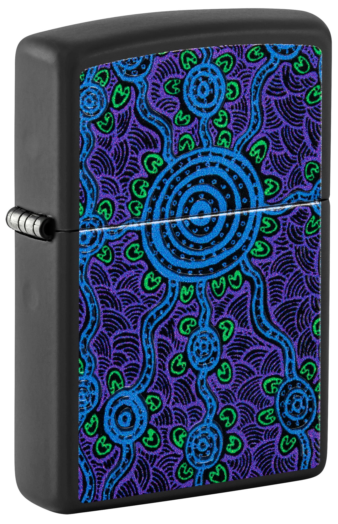 Zippo John Smith Gumbula Black Light Design Black Matte Pocket Lighter