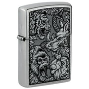 Zippo Jungle Design Street Chrome Pocket Lighter