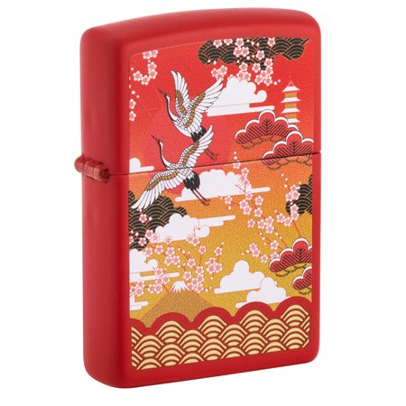 Zippo Kimono Design Red Matte Pocket Lighter