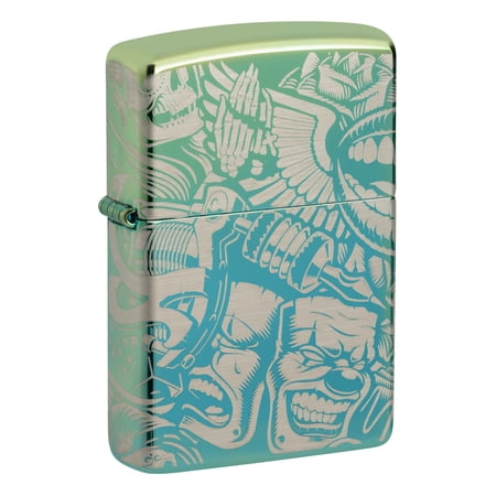 Zippo Laser 360° Tattoo Theme Design High Polish Teal Pocket Lighter