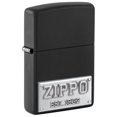 Zippo License Plate Black Matte Pocket Lighter