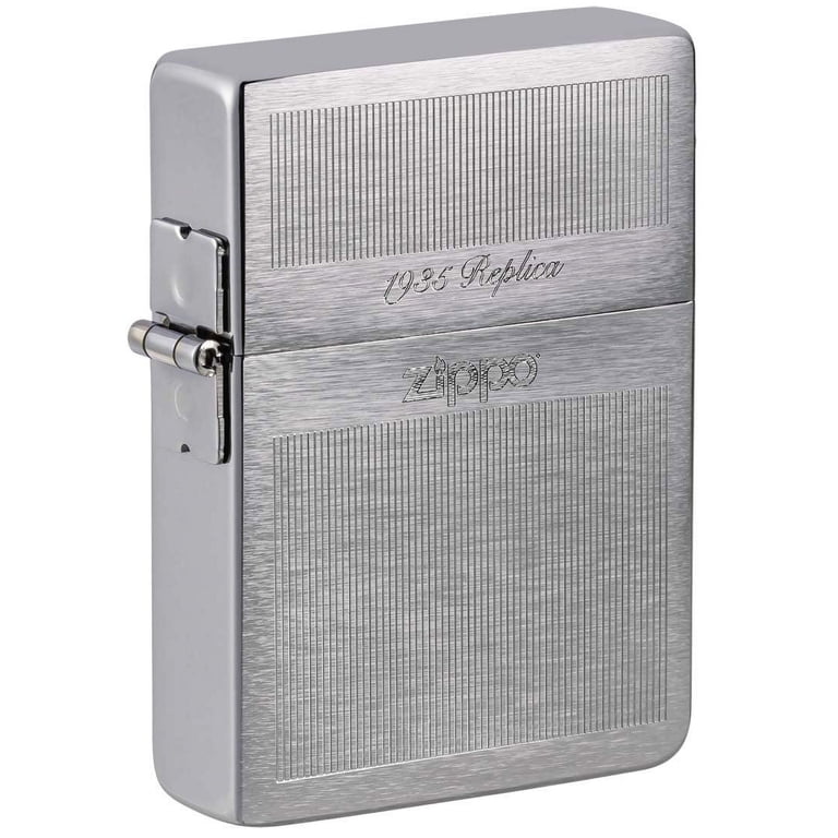 Zippo Lighter Replica 1935, Brushed Chrome Finish, Windproof