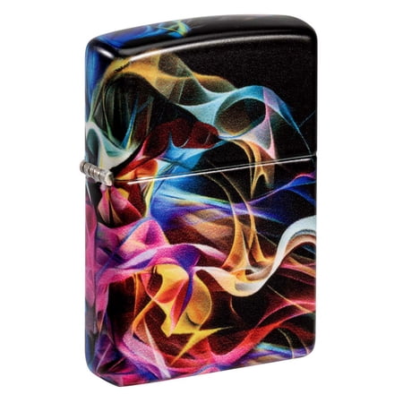 Zippo Lighter: Abstract Smoke Design - 540 White Matte 48897