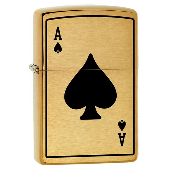 Zippo Lighter: Ace of Spades - Brushed Brass 80756