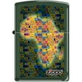 thumbnail image 1 of Zippo Lighter-African Map Design Green Matte Windproof Lighter #Z5482, 1 of 6