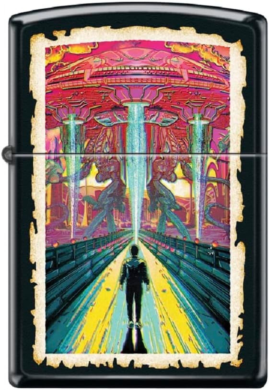 Zippo Lighter-Alien Space Star UFO Windproof Lighter (Hostile UFO Alien #Z6025)