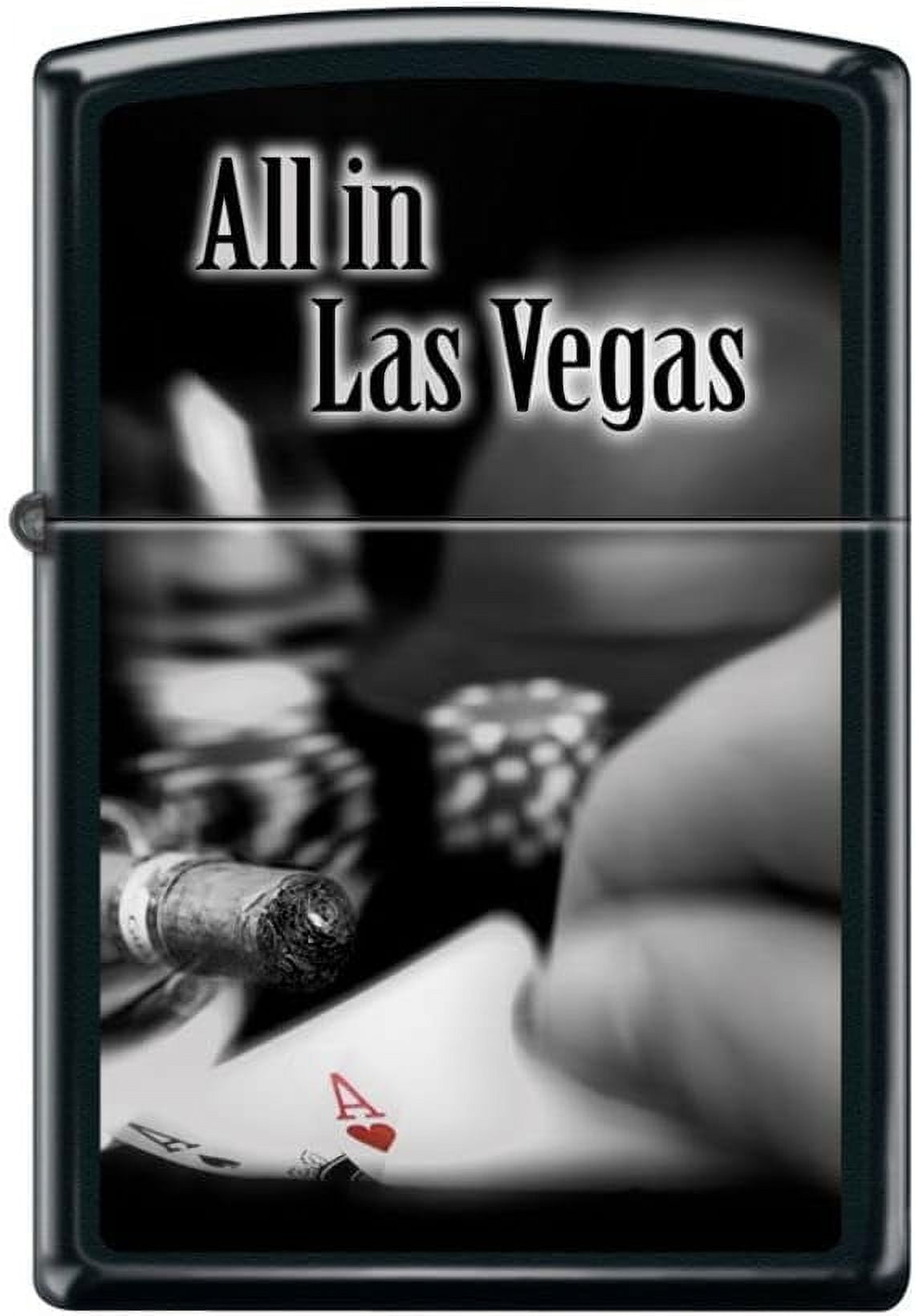 Zippo Lighter- All in Las Vegas Ace Card Black Matte Windproof Lighter #Z5119