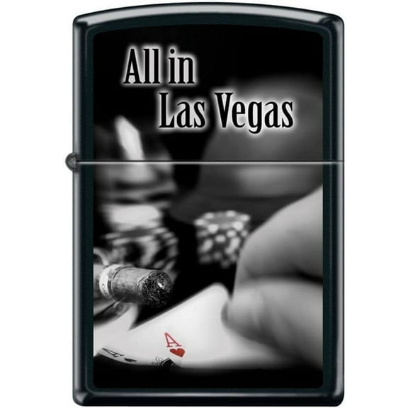 Zippo Lighter- All in Las Vegas Ace Card Black Matte Windproof Lighter #Z5119