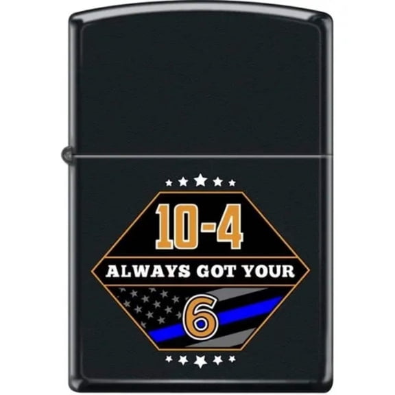 Zippo Lighter - Always Got Your 6 Black Matte