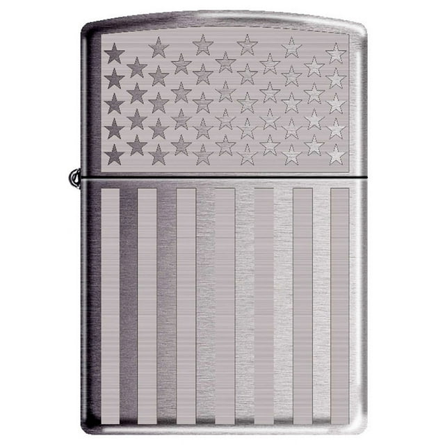 Zippo Lighter American Flag Laser Engraved High Polished Chrome Patriotic