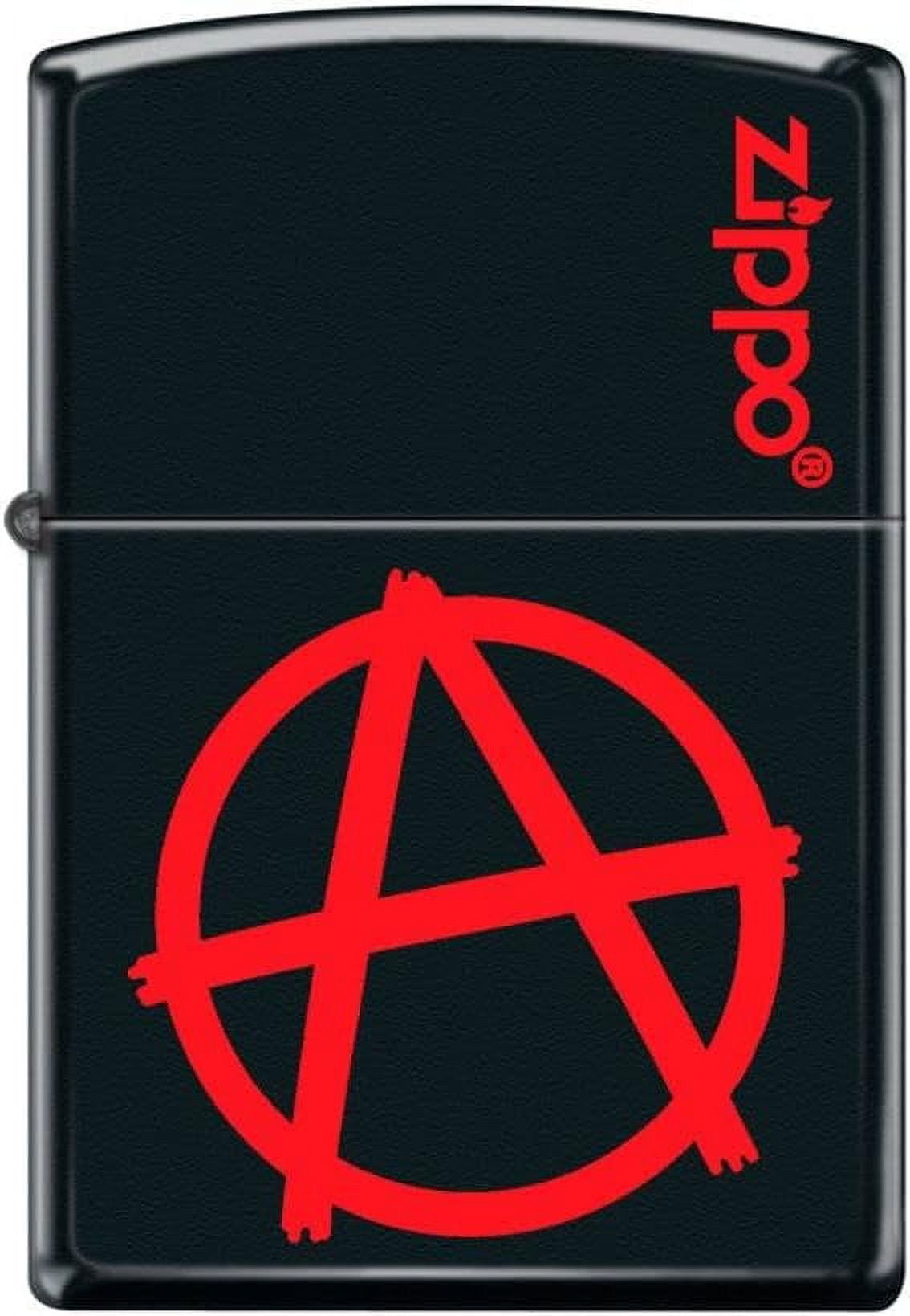 Zippo Lighter Anarchy A Logo Design Black Matte Windproof Lighter 