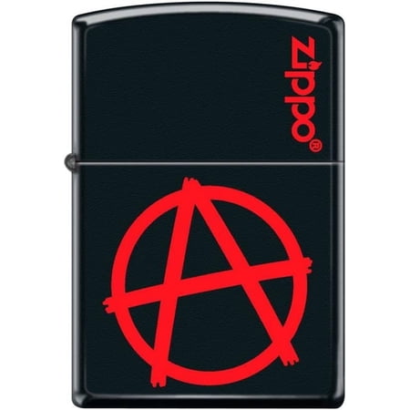 Zippo Lighter- Anarchy A Logo Design Black Matte Windproof Lighter #Z5221
