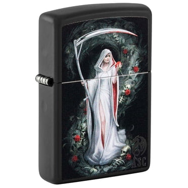 Zippo Lighter Black Matte, Anne Stokes Gothic Guardian Emblem - - 49755