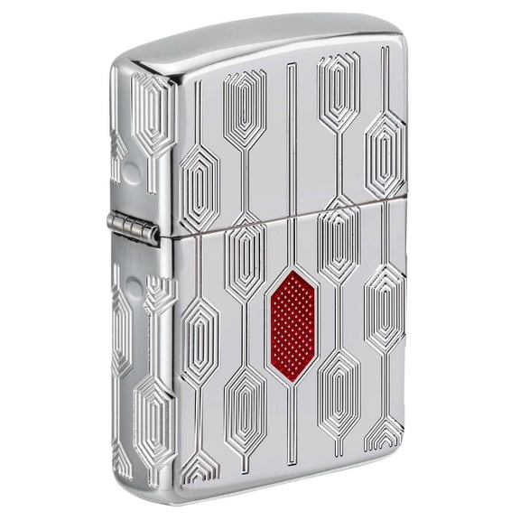 Zippo Lighter: Armor Deep Carve Multicut Pattern - High Polish Chrome 49881