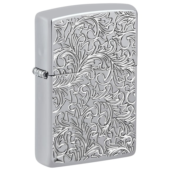 Zippo Lighter: Armor Deep Carved Pattern - High Polish Chrome 46867