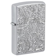 Zippo Lighter Armor Deep Carved Pattern - High Polish Chrome 46867