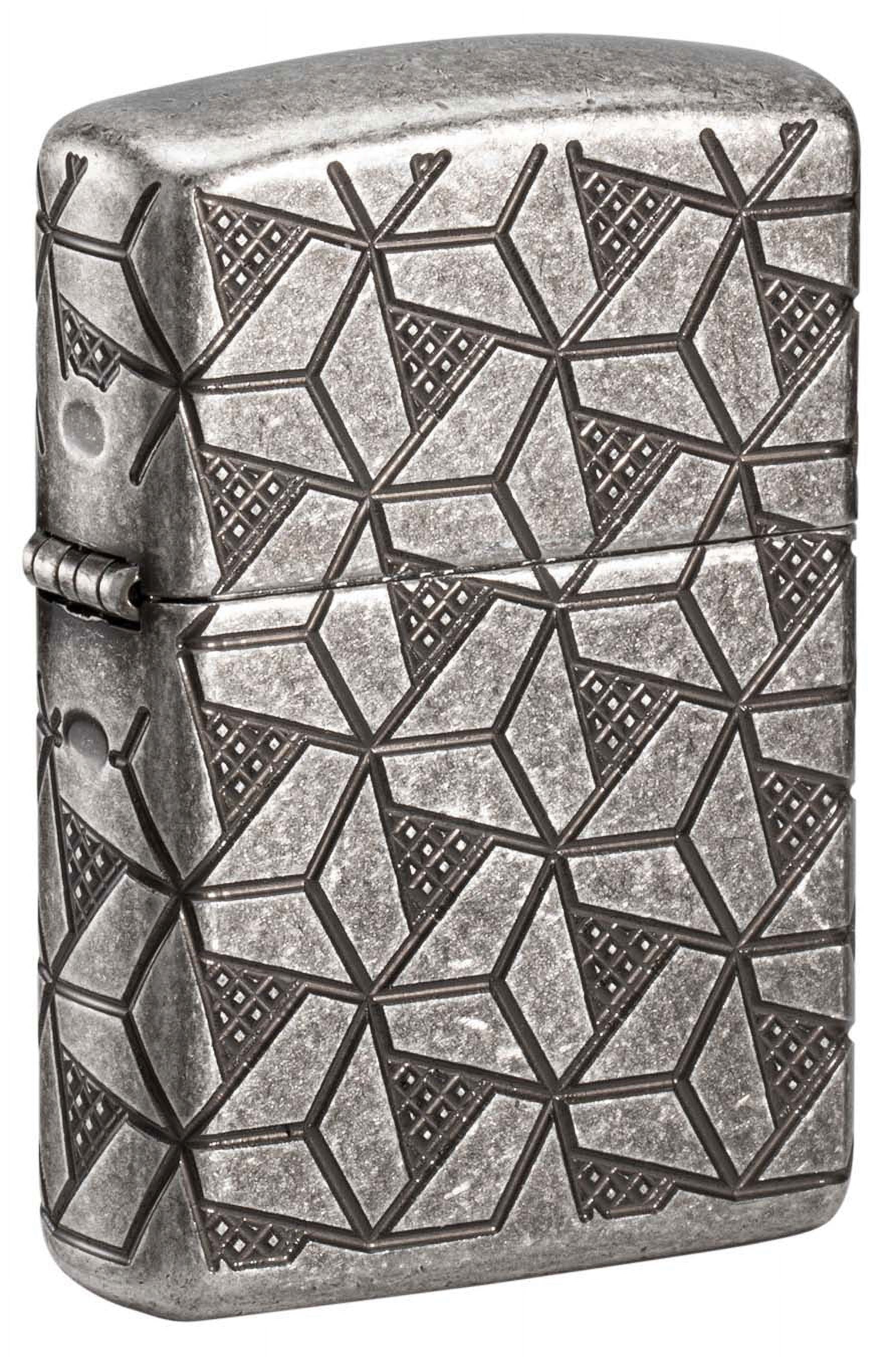 Zippo Lighter: Armor MultiCut Geometric Diamond Design - High Polish Chrome 48880並行輸入 Zippo Lighter Antique Copper, MultiCut Armor, Geometric 360 Design