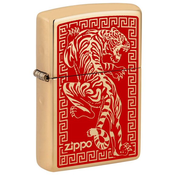 Zippo Lighter: Asian Tiger - High Polish Brass 81321