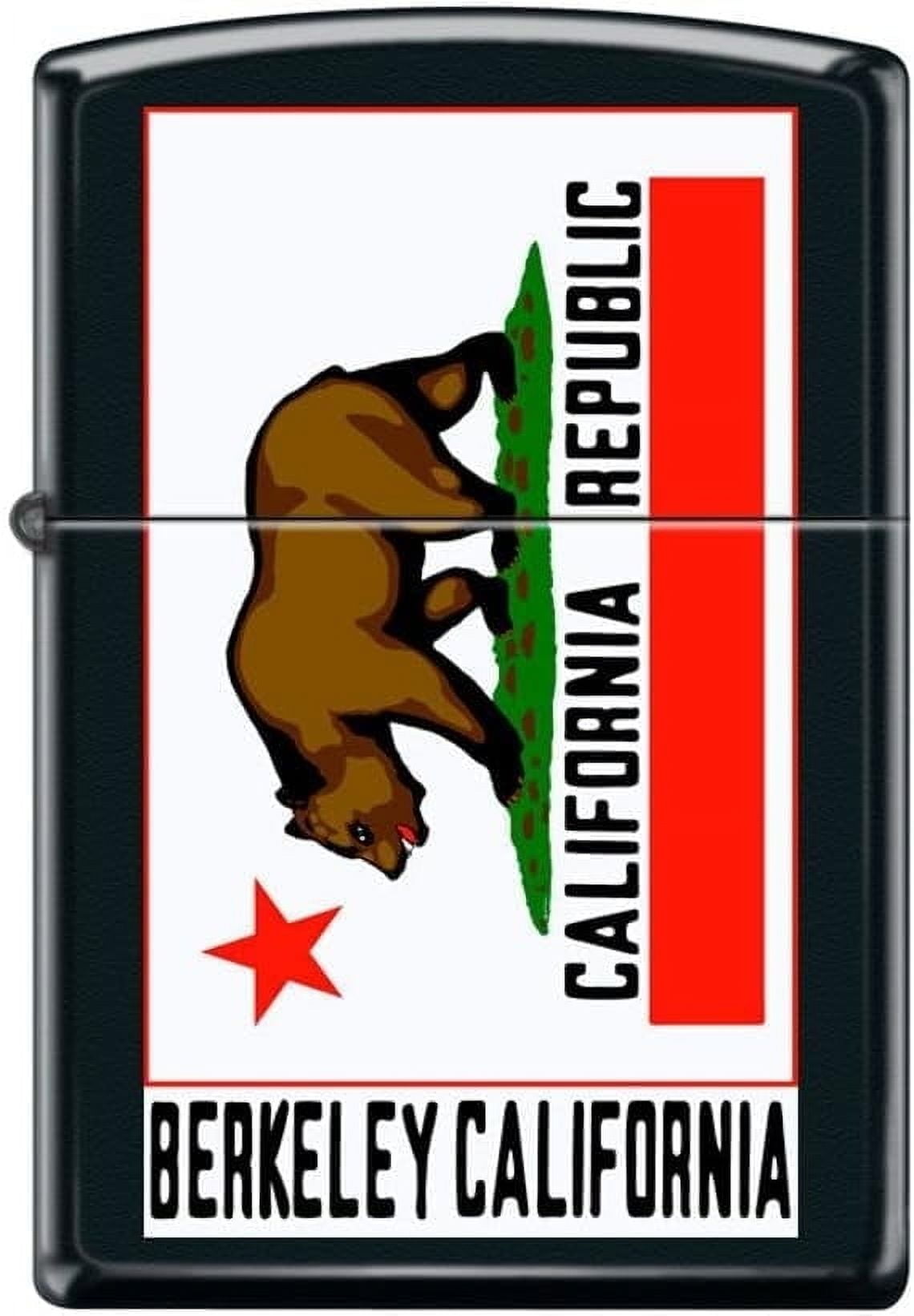 Zippo Lighter- Berkeley California Republic Black Matte Windproof Lighter #Z5084