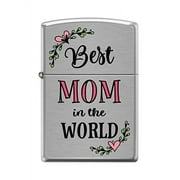 Zippo Lighter- Best Mom in The World Brushed Chrome Windproof Lighter #Z5191