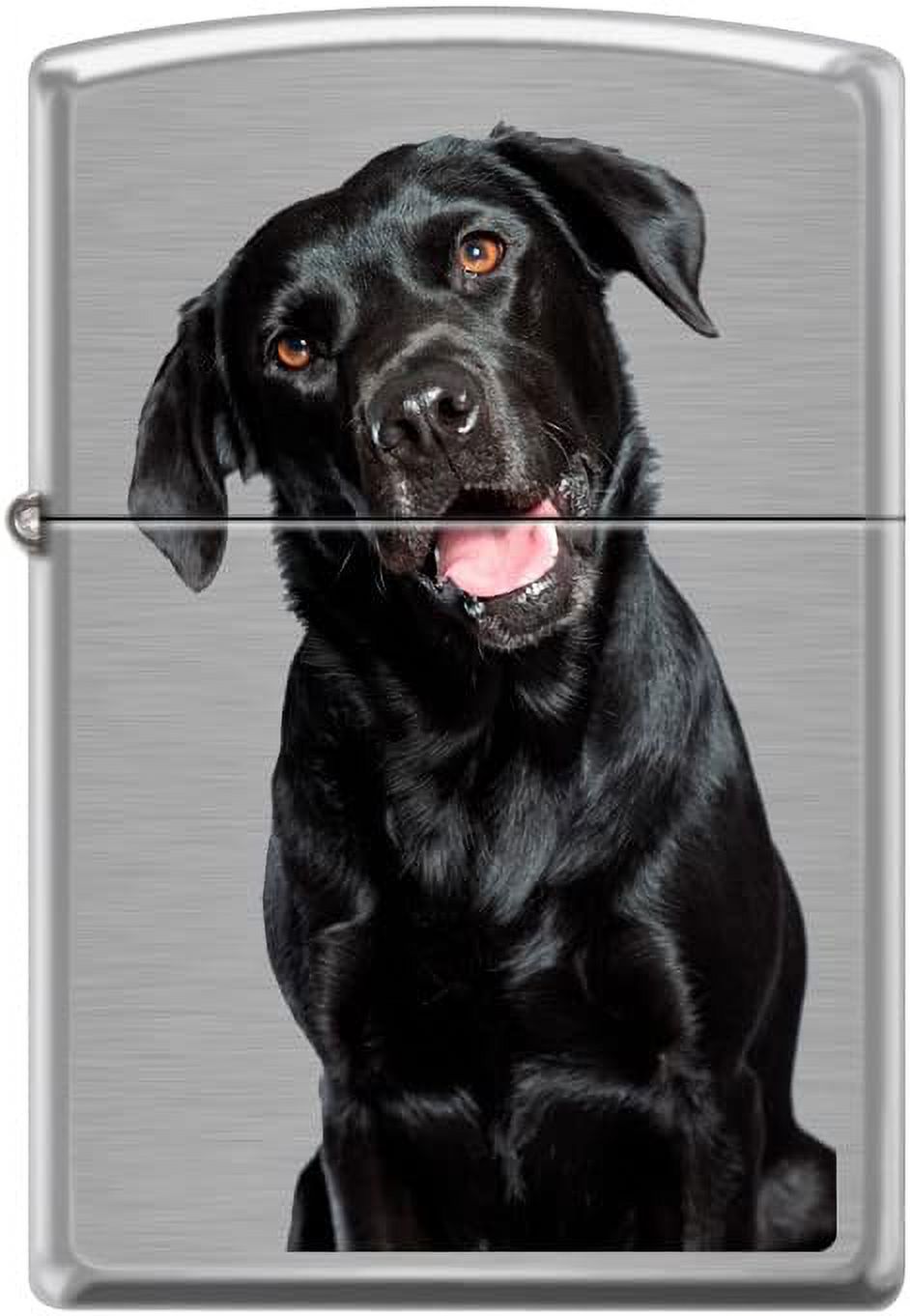 Zippo LighterBlack Labrador Retriever Dog Brushed Chrome Lighter 