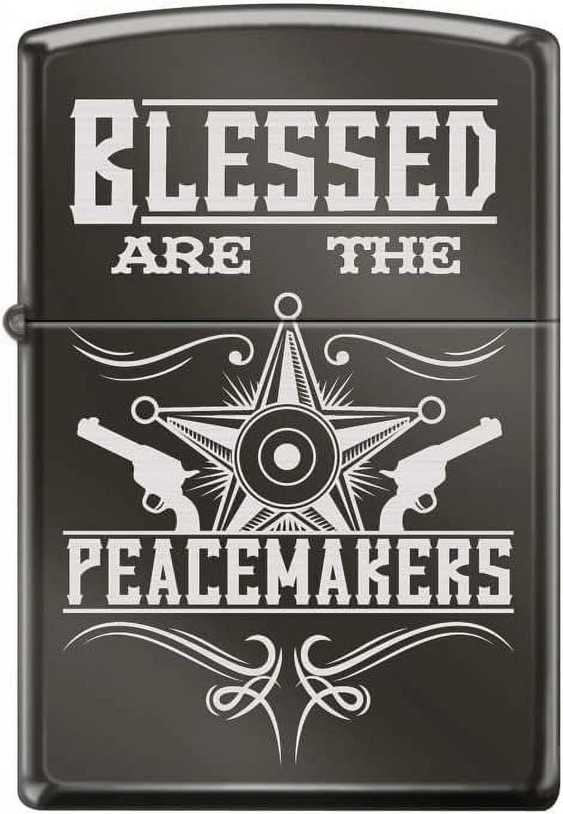Zippo Lighter-Blessed are Peacemaker La Black Ice Windproof Lighter #Z5514