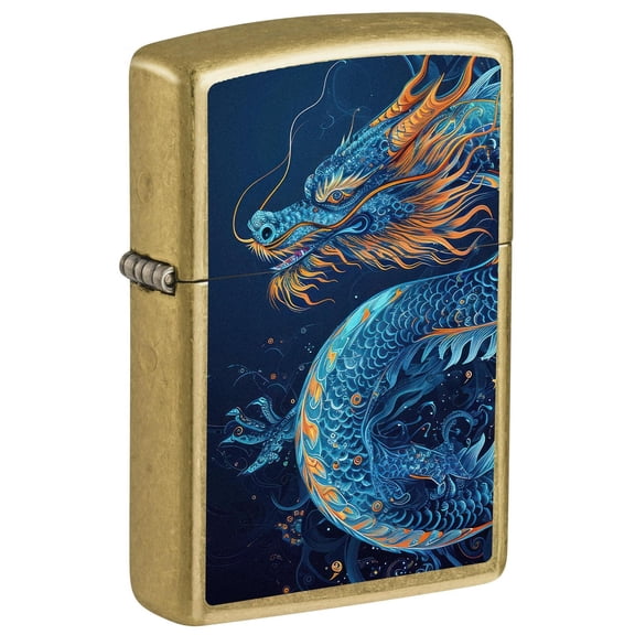 Zippo Lighter: Blue Dragon - Street Brass 81712