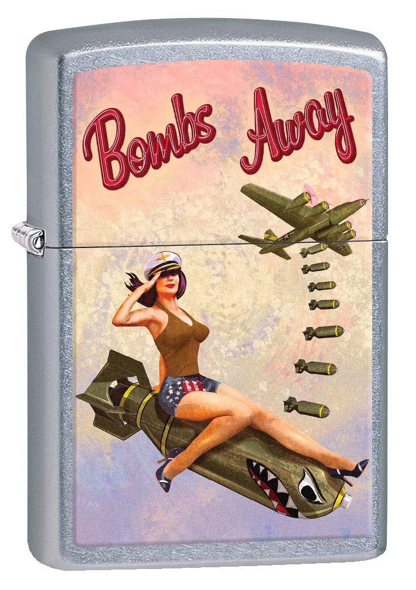 新品【2個】芯入り中古【7個】天使の夢 9個セット LAMPBERGER Zippo Lighter: Bombs Away, Pin-up Girl - Street Chrome 80778 with