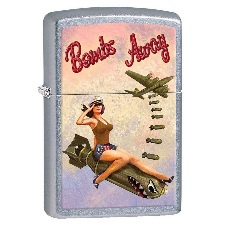 Zippo Lighter: Bombs Away, Pin-up Girl - Street Chrome 80778 