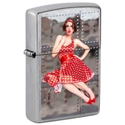 Zippo Lighter Brunette Pin-Up Girl in Red Polka Dot - Street Chrome 81125