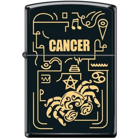 Zippo Lighter- Cancer Zodiac Black Matte Windproof Lighter #Z5300