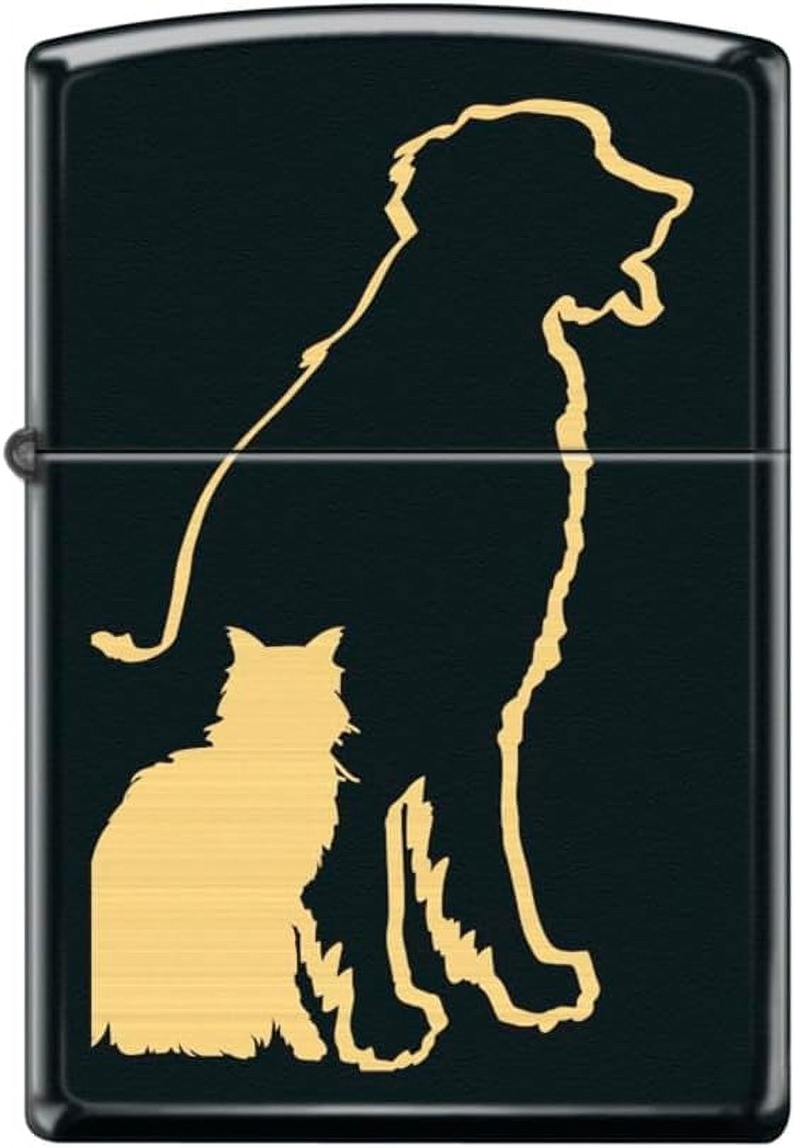 Zippo Lighter-Cat Pet Animal Windproof Lighter (Dog and Cat Silhouette #Z5562)