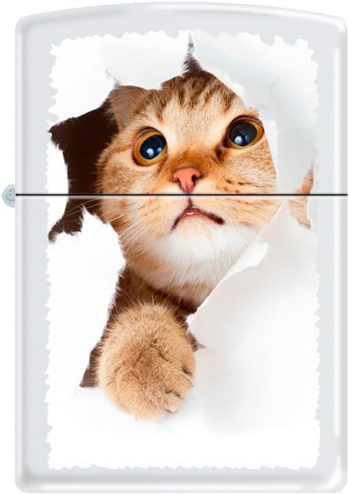 Zippo Lighter-Cat Pet Animal Windproof Lighter (Kitty Cat Inside Hole #Z5564)