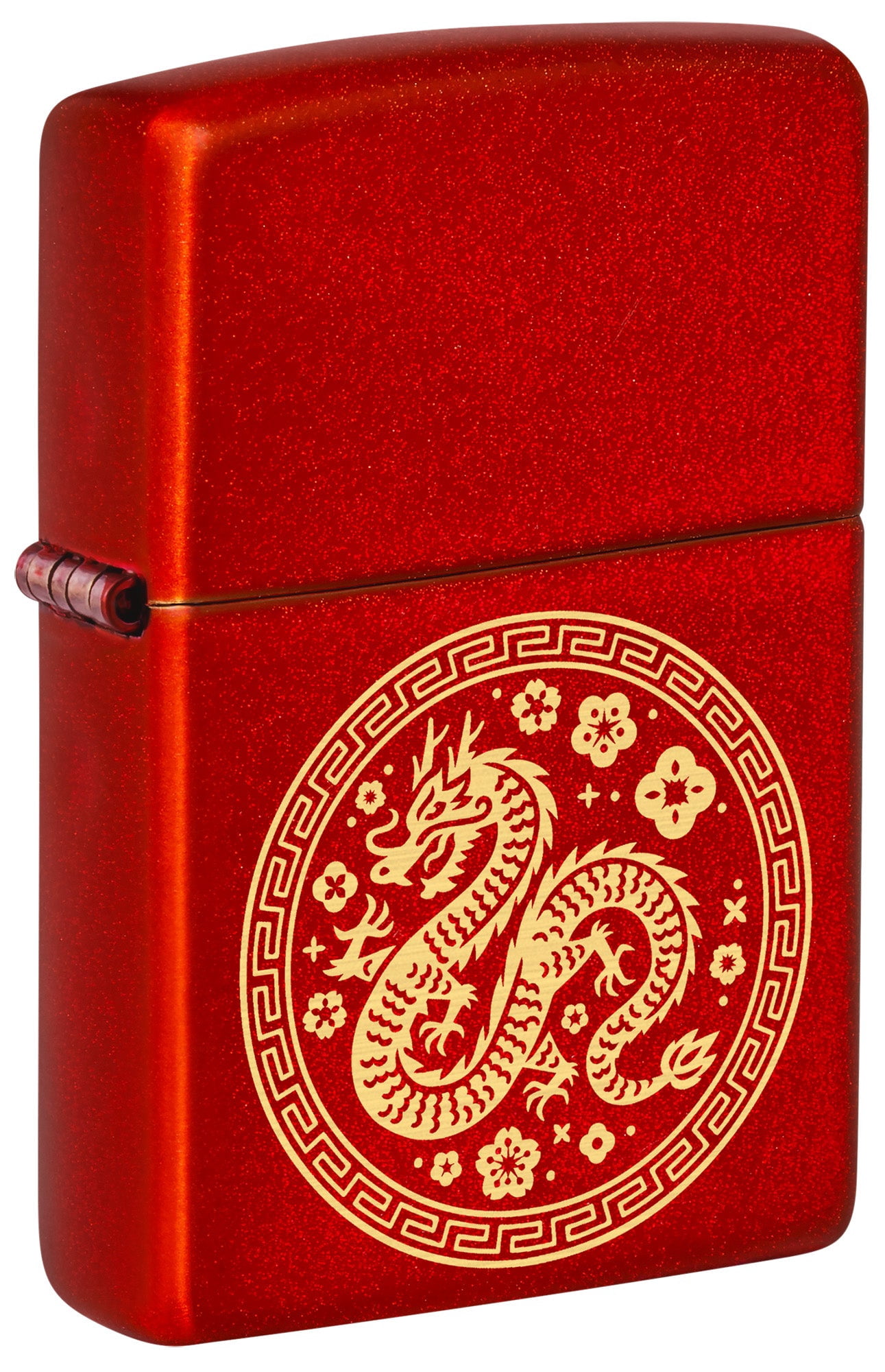 Zippo Lighter: Chinese Year of the Dragon, Engraved - Metallic Red