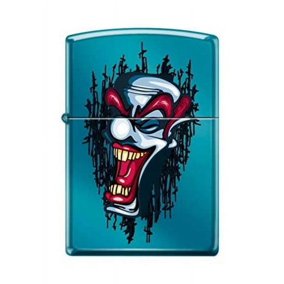 Zippo Lighter- Clown Laughing Tattoo High Polish Blue Windproof Lighter #Z5093