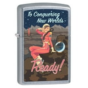 Zippo Lighter Conquering New Worlds, Pin-up Girl - Street Chrome 80802