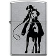 thumbnail image 1 of Zippo Lighter- Cowboy Horse Rider Street Chrome Windproof Lighter #Z5251, 1 of 6