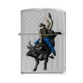 thumbnail image 1 of Zippo Lighter - Cowboy Riding Bull High Polished Chrome, 1 of 1