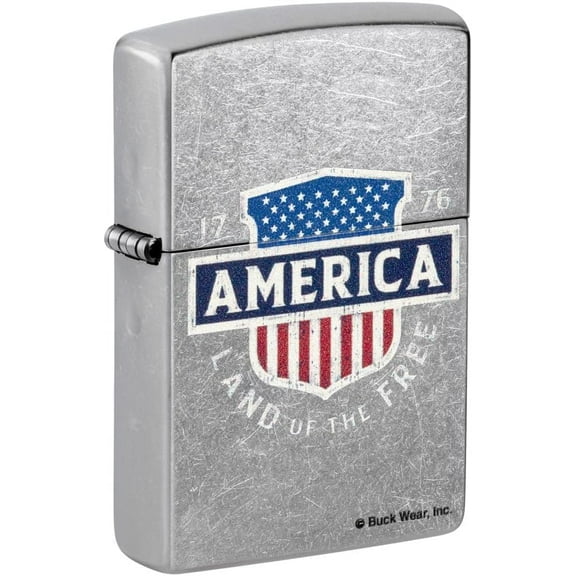Zippo Lighter -Custom Message Engrave for Buck Wear America Street Chrome 48938