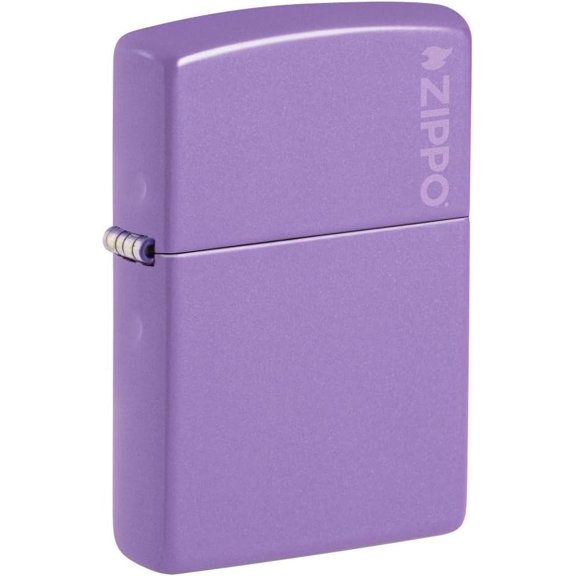 Zippo Lighter - Customize Message on Classic Smoky Lavender Logo Pocket 46681ZL