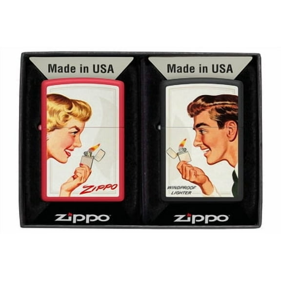 Zippo Lighter - Customized Engraved Message /218 Zippo Couple Set Girl/Guy 46295