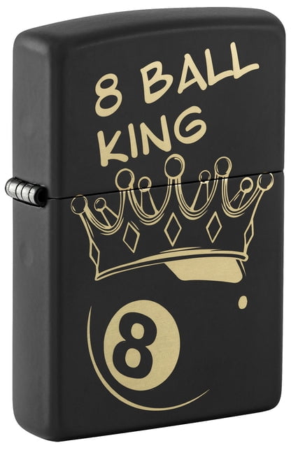 Zippo Lighter - Customized Engraved Message Windproof King 8 Ball Design 46291