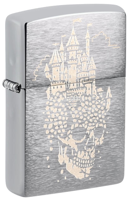 Zippo Lighter - Customized Engraved Message Windproof Skull Castle Design 46477